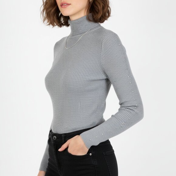 *Buffalo Fitted Grey Turtleneck Sweater - Picture 1 of 7